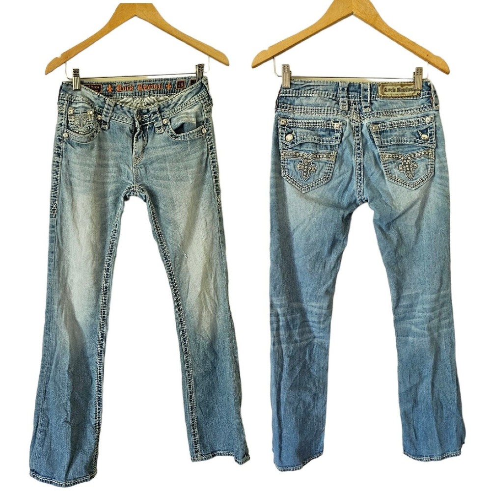 Rock Revival Jeans Boot Cut LACEY BOOT Embellished Pocket 28